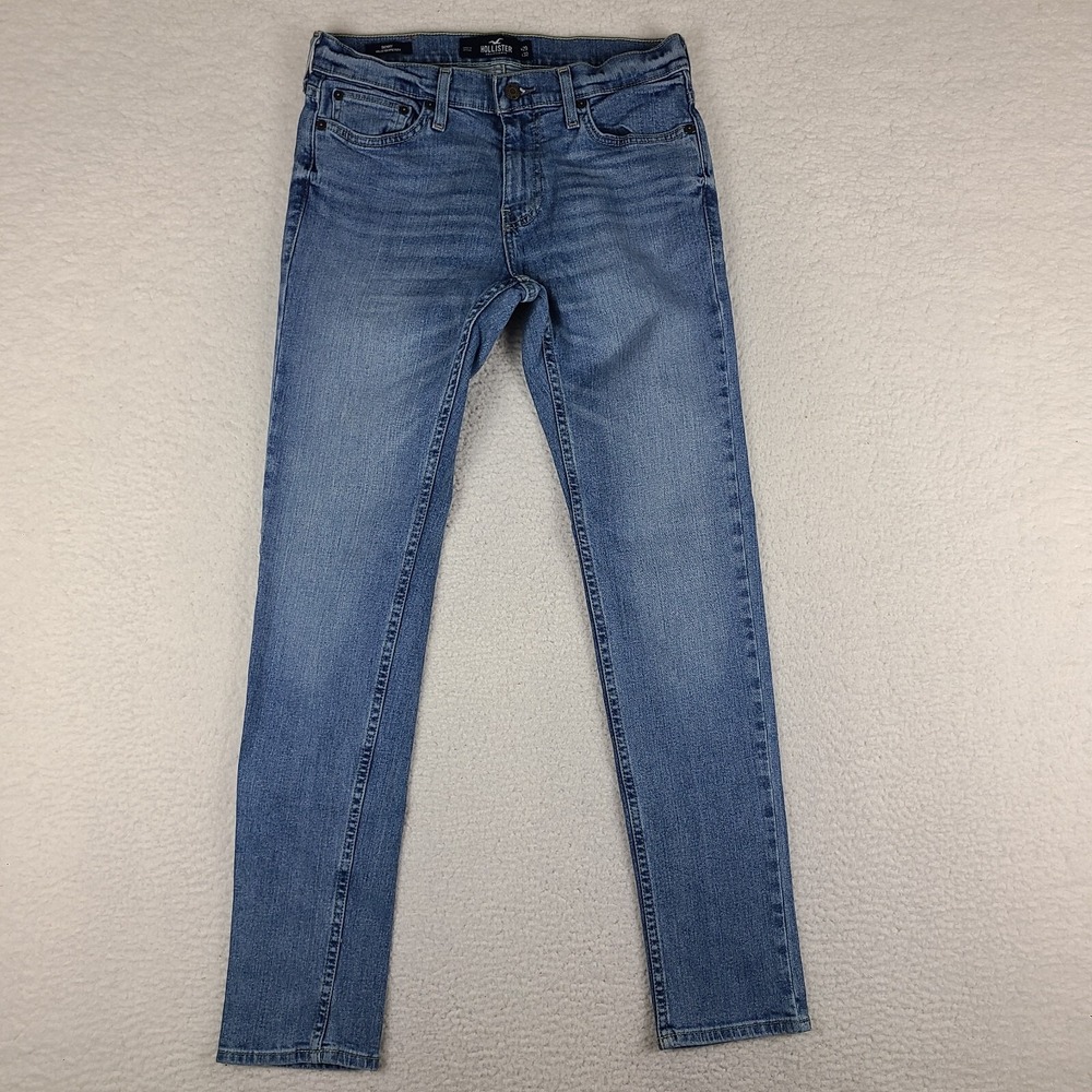 Hollister Jeans Mens 29x32 Blue Skinny Epic Flex Light Wash‎ Denim